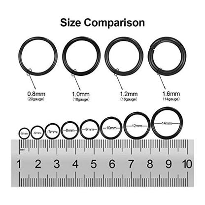Nose Rings Hoop, 316L Surgical Steel 20G 18G 16G 14G Hypoallergenic Nose Rings Septum Cartilage Hoop Earring Conch Piercing Jewelry for Women, Diameter 5mm to 14mm, Gold, Rose Gold, Silver, Black - style: 1pcs, Black, 20g, Diameter: 5mm
