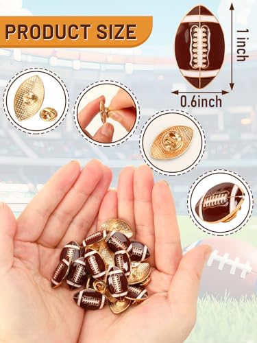 JUNEBRUSHS 28pcs Football Enamel Pins Sports Lapel Pins for Football Lovers Party Birthday Themed Party Decorations Supplies Favors Backpack Hat Decor Accessories - style: Football Style