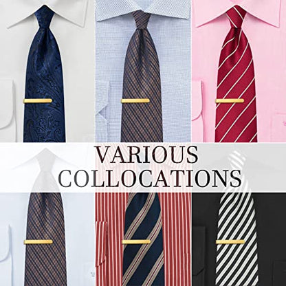 2.2/2.5 Inch Tie Clips for Men in Gift Box, Tie Bar Clip Set for Mens Regular Tie or Traditional Tie, Birthday Anniversary Christmas Gift - size: 2.2 Inch, style: 1PCS-Gold Brushed