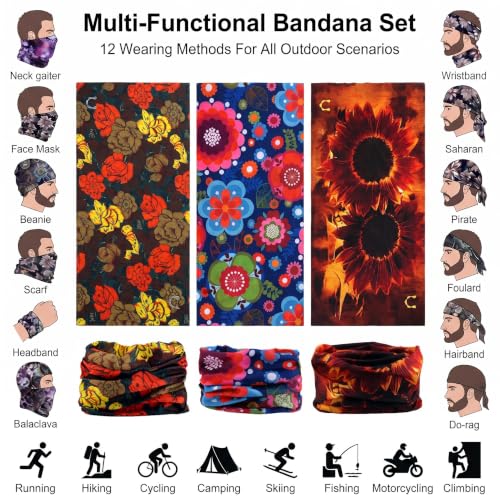 KINGREE KINREE 6PCS Outdoor Magic Scarf, Elastic Headbands, Headscarves, Headwear, Mask - color: Charming