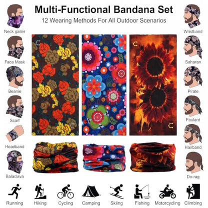 KINGREE KINREE 6PCS Outdoor Magic Scarf, Elastic Headbands, Headscarves, Headwear, Mask - color: Charming