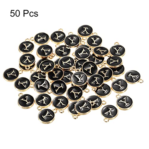 MECCANIXITY Alphabet Letter Charm Double Sided Alphabet Pendant, for Earring Jewelry Making - style: Y