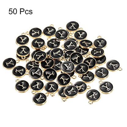 MECCANIXITY Alphabet Letter Charm Double Sided Alphabet Pendant, for Earring Jewelry Making - style: Y
