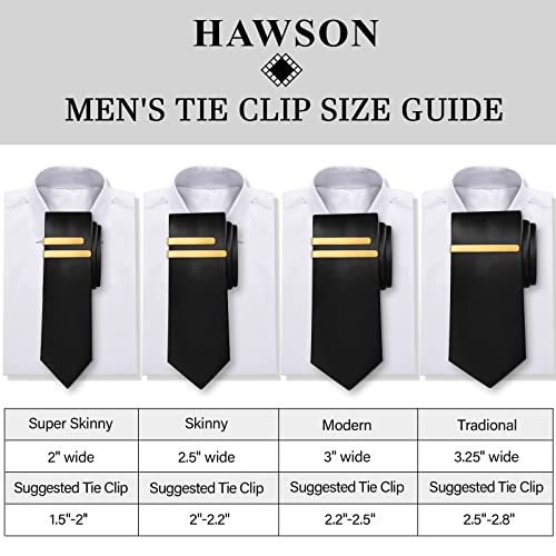 HAWSON Skinny Tie Clip Bar Set, 2 Inch Tie Clip for Men - Wedding, Meeting, Party Gift Set - color: 1 pcs Brushed Rose Gold