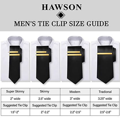 HAWSON Skinny Tie Clip Bar Set, 2 Inch Tie Clip for Men - Wedding, Meeting, Party Gift Set - color: 1 pcs Brushed Rose Gold