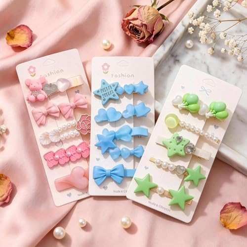 20 Pcs Assorted Hair Clips Set with Jewelry Jar, Fashion Hair Accessories for Everyday Wear & Special Events, Ideal Birthday Gift for Women