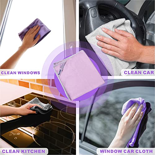 Longmann Norwεx Window Cleaning Cloth, Glass Cleaning Cloth, Streaks Schatches Free. Violet,1 Pack - color: Violet 1 Pack