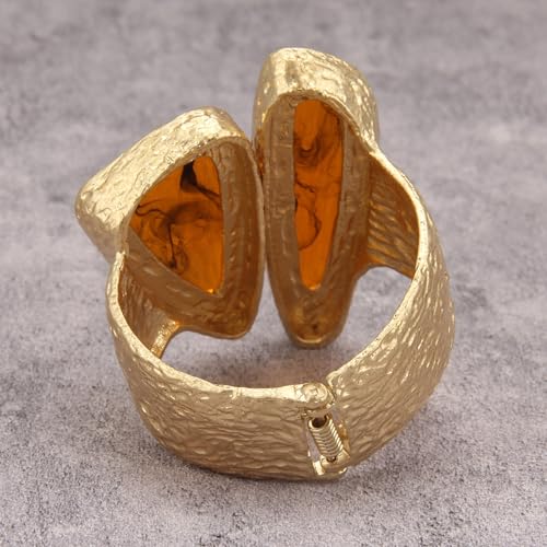 Gold Cuff Bracelet for Women Chunky Bracelet Statement Bracelet | Chunky Bangle Bracelets for Women Silver Beaded Open Bangle Stackable Stretch Bead Bracelet Boho Jewelry Gift for Wife Couple - style: Chunky Bangle Bracelets