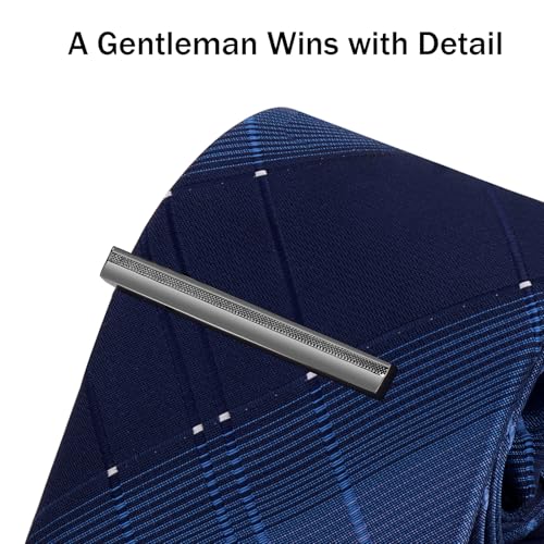 Tie Clip for Men Black, 2 Inch Tie Bar Tie Pins and Clips for Regular Tie, Unique Men Tie Clip Tie Clasp Silver Suitable for Wedding Anniversary, Business Professional, Father's Day Gift - style: Gun Black