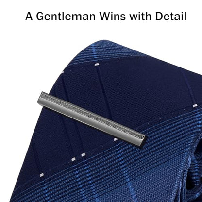 Tie Clip for Men Black, 2 Inch Tie Bar Tie Pins and Clips for Regular Tie, Unique Men Tie Clip Tie Clasp Silver Suitable for Wedding Anniversary, Business Professional, Father's Day Gift - style: Gun Black