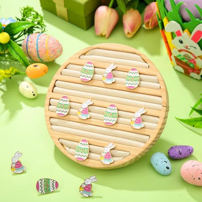 Riceshoot 12 Pcs Easter Egg and Bunny Enamel Lapel Pin Set Pastel Easter Spring Brooch Badge Pins Cartoon Cute Rabbit Enamel Pin for Clothes Bags Backpack Holiday Jewelry Gift
