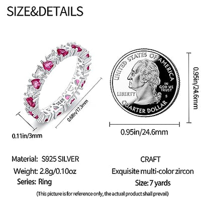 KUNSIR 925 Sterling Silver Rings Classic Cubic Zirconia Eternity Promise Statement Anniversary Wedding Bands Engagement Rings for Women Infinity Forever Love Ring Size 7-9 - style: Love Ring