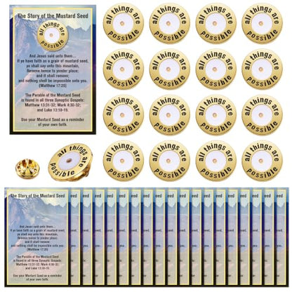 Sayglossy 30 Sets Mustard Seed Enamel Pins on Card Mustard Seed Gifts Bulk All Things Are Possible Faith Lapel Christian Pin Inspirational Card Catholic Religious Jewelry for Men Women Church Gifts - style: Mustard Seed