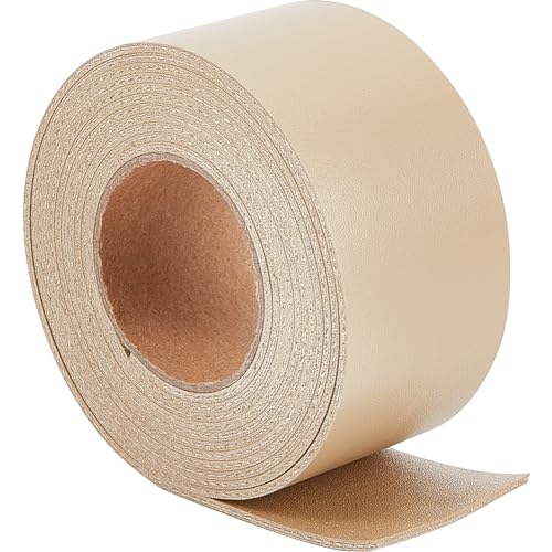 GORGECRAFT 1.5 Inch Wide Lychee Pattern Leather Strap 79 Inch Long Double-Sided Soft PU Leather Strips Flat Leather Cord for DIY Craft Projects Pet Collars Belts Handle Jewelry Making, Wheat - color: Wheat, size: 79x1.5"