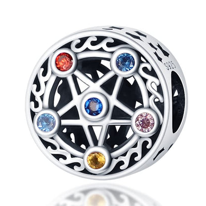 Flower Crab Orca Birthday Athlete Family Tree Safety Chain Cat Dog Bead Pendant 925 Sterling Silver Dangle Compatible With Pandora Moments Charm Bracelet - style: Zodiac Pentecost Constellation Star Sign Pagan