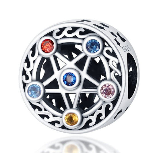 Flower Crab Orca Birthday Athlete Family Tree Safety Chain Cat Dog Bead Pendant 925 Sterling Silver Dangle Compatible With Pandora Moments Charm Bracelet - style: Zodiac Pentecost Constellation Star Sign Pagan
