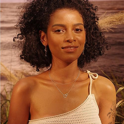 Fettero Pendant Necklace Gold Choker Layered Coin Open Karma Circle Full New Crescent Moon 14K Gold Plated Simple Dainty Necklaces for Women Jewelry Gift - style: Double Circle Sliver / 2 Layer