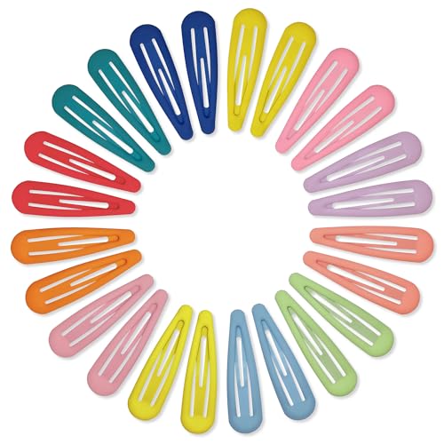 24 PCS 2.36 In Metal Snap Hair Barrettes For Women Water Drop Shape Hair Clips For Thick Thin Fine Hair,Matte Mix Colors - color: Matte Mix Colors