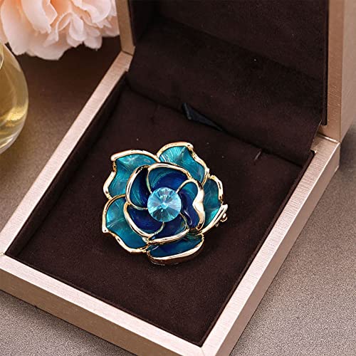 Women Camellia Flower Pearl Enamel Brooch Pins for Ladies Jewelry Fashion - color: B