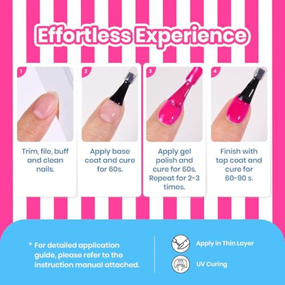 Beetles Hot Pink Gel Polish, BikiniPink, Hot Pink Gel Nail Polish | Summer Voyage Collection, Color-Matched Bottle Design, Soak Off UV LED, Long-Lasting Nails Art for Home DIY & Holiday - color: 0-Bikini Pink