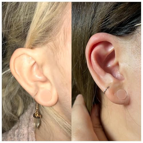 8G-25mm Black Soft Solid Silicone Ear Gauges Stretching Kit Double Flared Plugs Tunnels Expanders Stretcher Saddle Earrings Piercing Jewelry for Men Women Black White Flesh Skin Tone - color: Flesh Skin Tone 8G-25mm