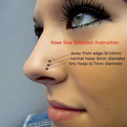 4G/6G/8G/10G/12G/14G/16G/18G/20G Hypoallergenic Nose Hoop Rings Steel Hinged Clicker Segment Gold/Rose Gold/Black/Pink Color - style: 3pc: 20g×7/8/9mm Rose Gold