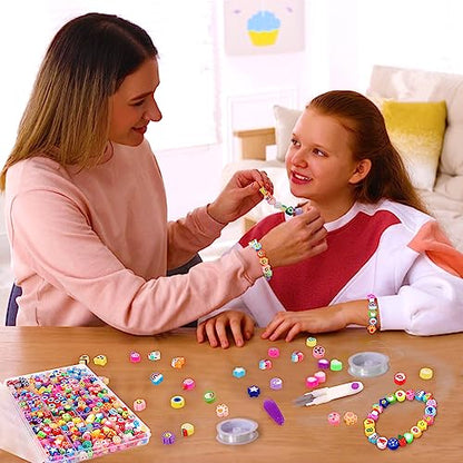 JOICEE 480PCS Fruit Flower Polymer Clay Beads Bracelet Charms Beads