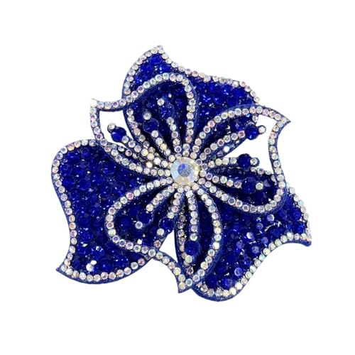 3.15" Bohemian Rhinestone Flower Brooch Pin for Women Laides Vintage Design Crystal Floral Brooches Lapel Pins Hair Clips for Clothes Elegant Wedding Christmas Party Dress Accessories Jewelry - color: Blue