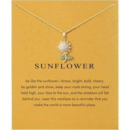 Baydurcan Dainty Gold Necklace for Women Ankh Mom Jesus Sun Star Necklace | 14K Gold Plated Pendant Necklaces Gifts for Friends Sister Mother, Birthday, Christmas, Graduation, Inspirational Gifts - style: Sunflower