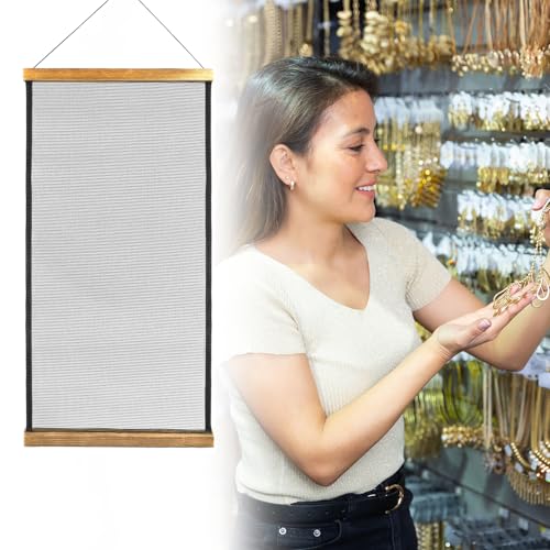 QWORK Earring Organizer Hanging Mesh, 2 Pack Wall Jewelry Organizer Necklaces Holder Rack for Earrings, Bracelets, Rings, Girls Hair Clips Hanger
