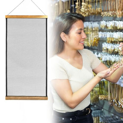QWORK Earring Organizer Hanging Mesh, 2 Pack Wall Jewelry Organizer Necklaces Holder Rack for Earrings, Bracelets, Rings, Girls Hair Clips Hanger