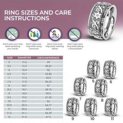 Shop LC 925 Sterling Silver Fidget Spinner Ring for Women - color: versatile