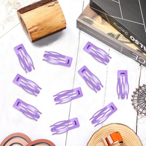20 Pcs Snap Hair Clips for Women Snap Hair Barrettes Double Grip Hair Clips 3 Prong Clips for Hair Barrettes for Women Girls (Light purple) - color: Light purple