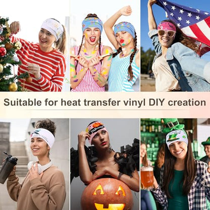 DiyJibb Headbands for Women, 7PCS Wide Cloth Hair Bands for Workout, Yoga, Skincare & Daily Wear, Soft & Stretchy - color: Black