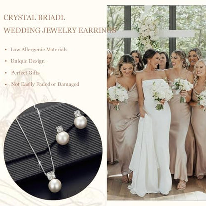 Wedding Jewelry Sets for Brides Bridesmaid Pearl Jewelry Set Fancy Gold Flower Necklace and Earrings Simple Pearl Necklace for Women Bridal Earrings Wedding Accessories Essentials Gifts - color: A7:2pcs-pearl jewelry set