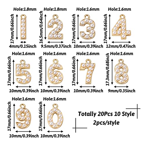 Craftdady Letter Charms Capital Pendants Mixed A-Z Initial Letter Number Charms DIY Bracelet Necklace Pendants for Jewelry Making, Gold, Antique Silver, Platinum - color: Golden, 0-9 Number