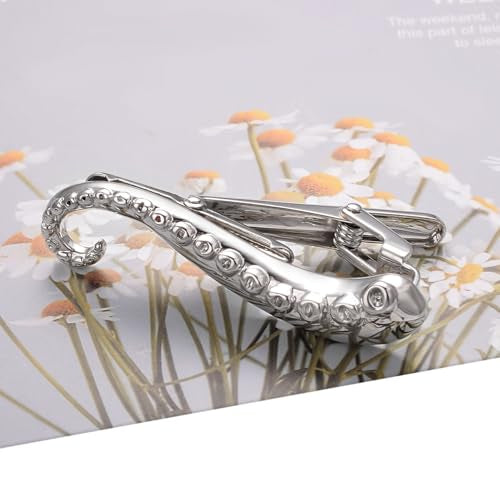Yoursfs Novelty Marine Animals Tie Clip for Men Shark Whale Unique Cool Personalized Business Tie Bar Pin Jewelry for Valentine's Day Gifts - style: Unique Octopus
