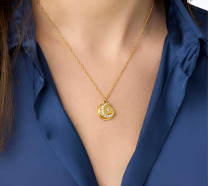 925 Sterling Silver Sun and Moon Necklace Pendant Star Necklace Set Sun moon pendant necklace twitches necklace sun and moon Necklaces and Cloud Sun and Moon Jewelry for Women, - color: NK008G2AC210001G4