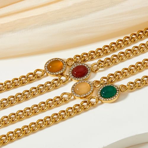 A D. ALLEN & DANMI. 18 K Gold Plated Love Bangle Bracelet Set Flexible Wide Wristband Bangle Bangle Set for Love - color: 2 Sests (Light Pink Stone)