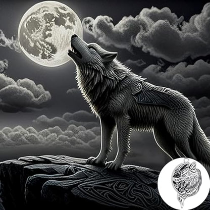 Stainless Steel Gothic Y2K Punk Rock Emo Biker Pendant Necklace | Cosplay Vintage Viking Alt Edgy Fashion Charm Necklace Jewelry for Men Women Active Daily Wear - style: Wolf Head Moon Medallion Silver
