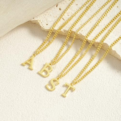 Gold Initial Necklace for Women, Dainty 14K Gold A-Z Letter Necklace Cute Pendant Personalized Name Necklace Trendy Fashion Jewelry Birithday Gift for Her - color: N