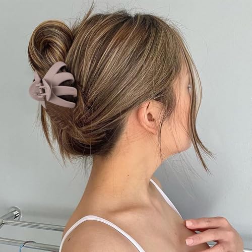 2.8 Inch Medium Octopus Hair Clips for Women, Matte Claw Clips for Thin Hair, Strong Hold Non-slip Spider Octopus Clip for Fine Hair Jaw Clips - color: Neutral-B