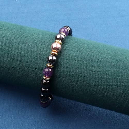 KSQS Healing Stone Bead Bracelet for Women, Natural Gemstones Balance Protection Bracelet, Spiritual Crystal Beads Bracelet Anxiety Relief with Meaning Card - color: Empath