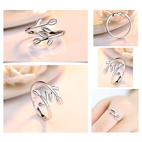 lauhonmin 3pcs S925 Sterling Silver Open Rings Set Finger Ring Joint Ring Toe Ring Beach Jewelry Gifts for Women Adjustable - color: Style A