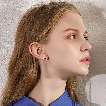 Dragon Earrings Sterling Silver Stud Hypoallergenic Birthstone Crystal Dragon Earrings for Women - color: 01-Jan