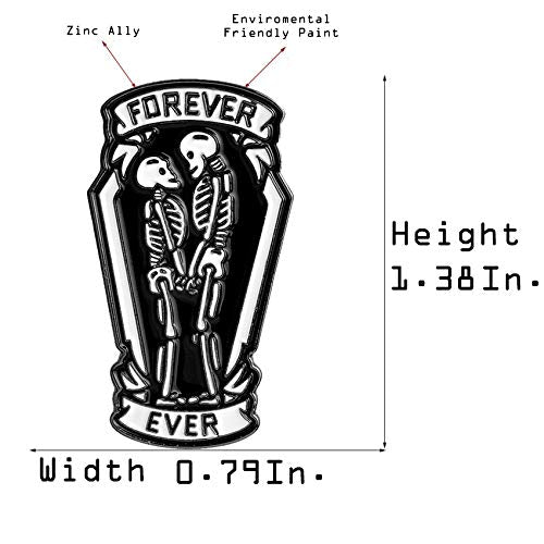 Premium Handmade Enamel Lapel Pin Brooch Badge - color: Day of the Dead Forever Ever, size: 1 Pin