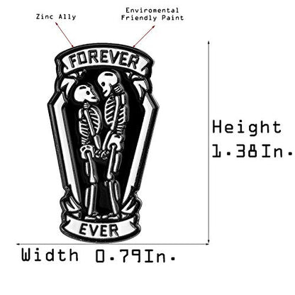 Premium Handmade Enamel Lapel Pin Brooch Badge - color: Day of the Dead Forever Ever, size: 1 Pin