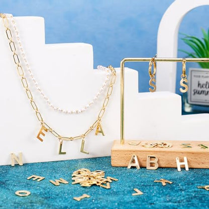 Craftdady Letter Charms Capital Pendants Mixed A-Z Initial Letter Number Charms DIY Bracelet Necklace Pendants for Jewelry Making, Gold, Antique Silver, Platinum - color: Golden