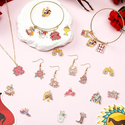 40Pcs/20 Pair Derby Horse Charms for Jewelry Making | Glitter Horse Racing Charms, Run for Roses Enamel Pendant Charm, Bracelets Necklace Earrings Keychains, Derby Day DIY Crafts - style: Derby Horse