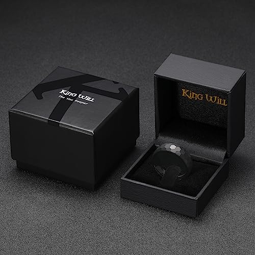 King Will Men's Tungsten Carbide Wedding Ring Hammered Groove Wedding Band Mens Two Tone Engagement Ring for Men and Women Matte Brushed Finish Comfort Fit - color: 8mm Blcck Hexagon